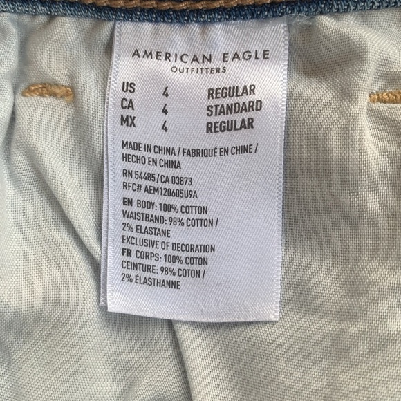 American Eagle Mom Straight High Waist Blue Jeans Size 4 - Picture 9 of 9